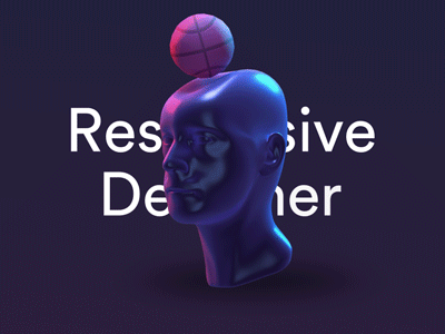 Responsive Dribbble Designer 3d animation ball blender dribbble funny head illustration presentation