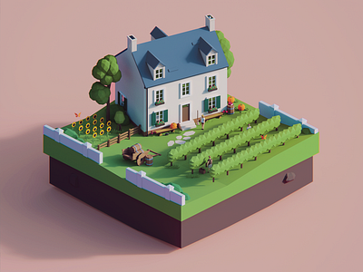 Low Poly Worlds: Vineyard