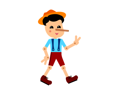 Pinocchio design flat illustration vector