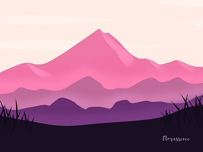 Twilight view 2d art art artist colour palette digital art dusk hills hues illustrations landscape minimalist mountains purple scenery sunset twilight