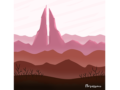 Splitted 2d art art artist colour palette desert design digital art dusk fantasy hills hues illustration illustrations landscape minimalist mountains pink scenery shades twilight