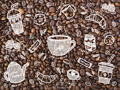 Cup of coffee art beverage cafe coffee collection cup design doodle food illustration sketch wallpaper