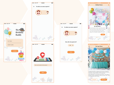 Birthday Decoration App app design illustration