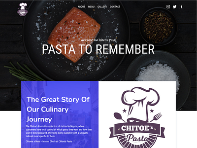 Chitoe's Pasta design ui ux web website