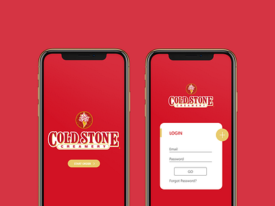 Cold Stone app UI ui