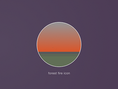 Forest fire icon abstract gradient icon illustration art landscape nature