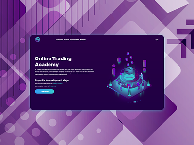 Online trading academy landing page design flat minimal ui vector web website