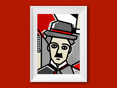 Abstracts 101: Famous Portraits: Chaplin abstract charlie chaplin de stijl gallery geometry illustration patterns pop art portrait shapes vector