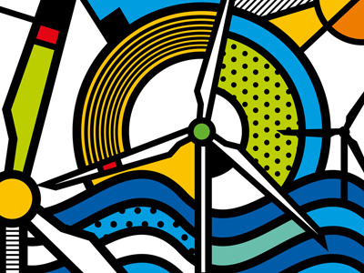 Engie: Offshore Wind Power abstract energy engie green illustration pop art de stijl patterns power vector