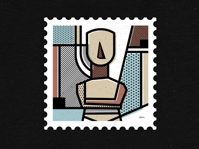 Destination: Greece: Statue abstract ancient de stijl greece patterns pop art stamps statue travel vector