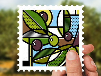 Destination Greece: Olive tree abstract de stijl greece illustration olive patterns pop art stamps travel tree vector