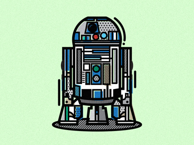 R2D2 geometric illustration patterns pop art r2d2 robot star wars vector