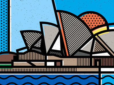 Australia: Sydney Opera House abstract australia geometric illustration landmarks opera house patterns pop art sydney vector world