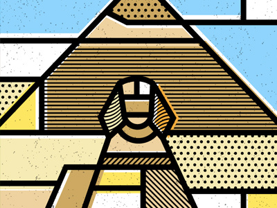 Egypt: Great Sphinx of Giza abstract egypt geometric illustration landmark patterns pop art pyramids travel vector