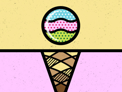 i is for icecream abstract geometric icecream illustration patterns pop art typography vector