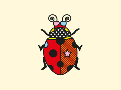 Ladybug fashion geometric illustration insect ladybug patterns pop art vector
