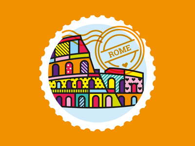 Rome art colosseum fashion geometric illustration patterns pop rome vector
