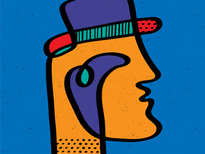 One-line abstracts: The Man in the Hat abstract hat illustration man one line patterns pop art vector