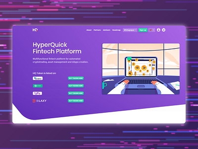 Fintech platform landing page
