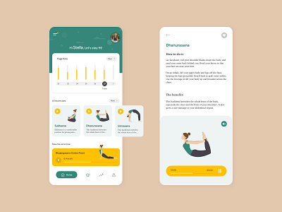 Yoga App UI android appdesign appui flat illustration mobileapp pastelcolors uidesign uiux uxdesign yoga app yogaapp