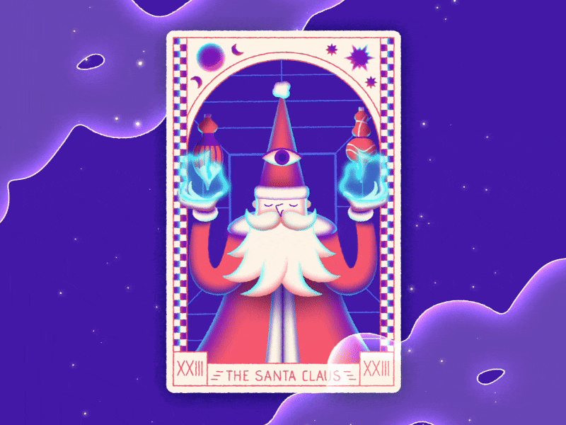 Tarot Cards XXIII - The Santa Claus animation character animation gradients magic mystic santa claus tarot card tarot deck wizard xmas card
