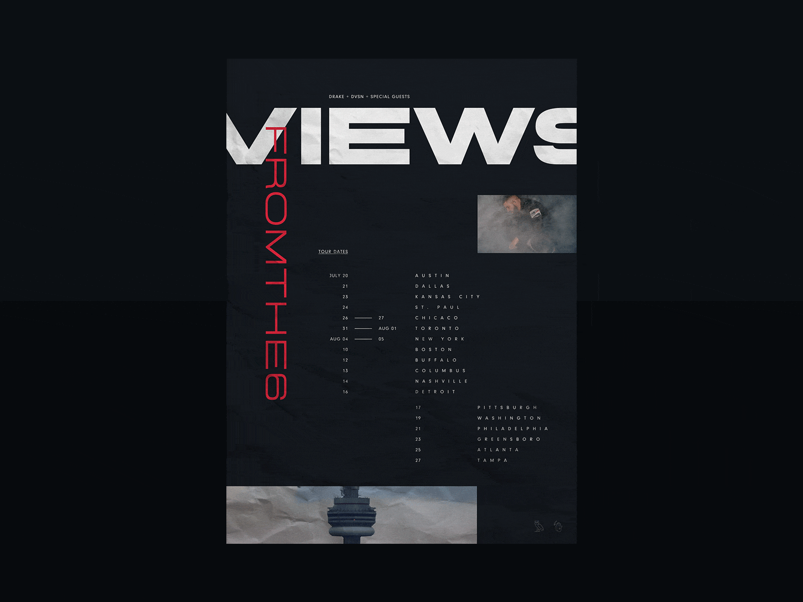 Views From The 6 colour dark design gif graphic grid layout photography poster print sans serif type typography