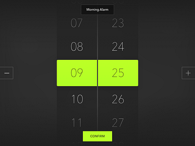 Shot 013 - Alarm Clock alarm clock design interface numbers scroll square thin ui user