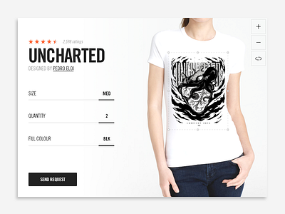 Shot 015 - T-Shirt Creator buy card creator custom illustration interaction interface rating shop t shirt ui user