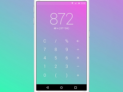 Shot 042 - Calculator android calculator gesture interaction interface light minimal numbers simple typography ui user