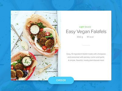 Shot 070 - Order Food card food grid ingredients interaction interface layout photography recipe typography ui user
