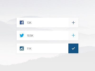 Shot 083 - Social Connect checkbox clean facebook instagram interface list minimal network social twitter ui user