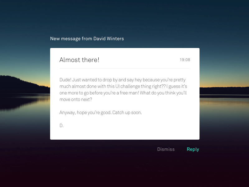 Shot 099 - Message Notification by Husam Elfaki on Dribbble