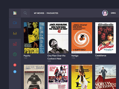 Movie Finder app dark design film flat icons interface minimal movie ui
