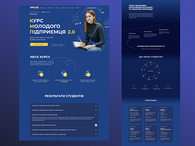 Business course for teenagers Landing Page Design