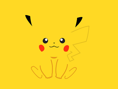 Pikachu Minimalist character design draw illustration minimal art minimal design minimalism minimalist design pokemon vector