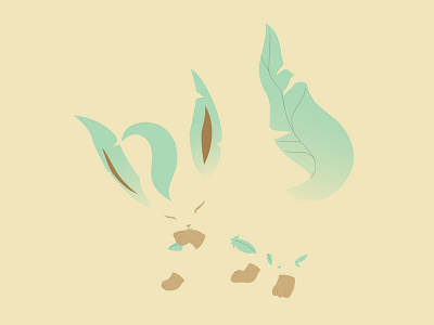 Leafeon Minimalist character design draw illustration minimal art minimal design minimalism minimalist design pokemon vector