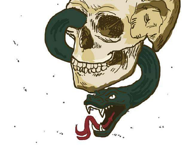 Death digital art skull snake