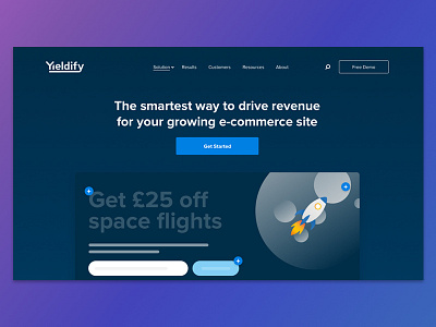 Early concept for Yieldify website design homepage illustration ux web website