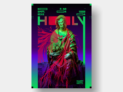 KOSMA.EXE - Daily poster nr. 04 collage collage art color palette daily design graphic design illustration neon colors poster poster a day poster art poster design posteraday style guide typography