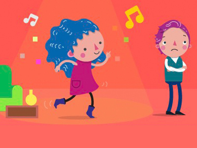 Party draw happy music party portrait vector