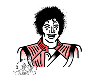 Michael Jackson music portrait texture vector