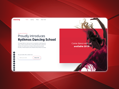 Landing page for a dancing school branding design flat landing page ui web website