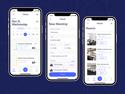 Booking Meeting Room | App Design 🗓 add design app book room booking booking app booking meeting rooms calendar conference room design inspiration meet app meeting room meeting rooms meeting rooms app meetings minimal mobile room book scheduler ui