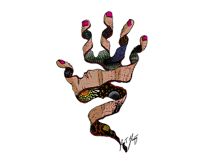 crazy hand artwork color design illustration vector