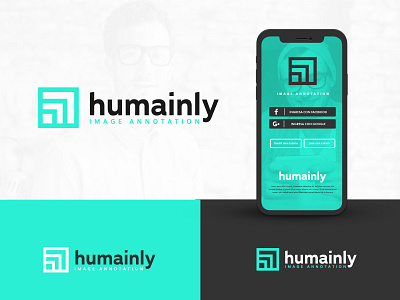 Ident. Humainly app branding flat icon logo ui ux vector web website