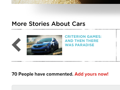 Need for Speed: Next / Previous Post arrow buttons headings links nfs typography ui vizd