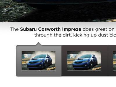 Need for Speed: Thumbnail Carousel Slider buttons carousel nfs slider tabs ui vizd