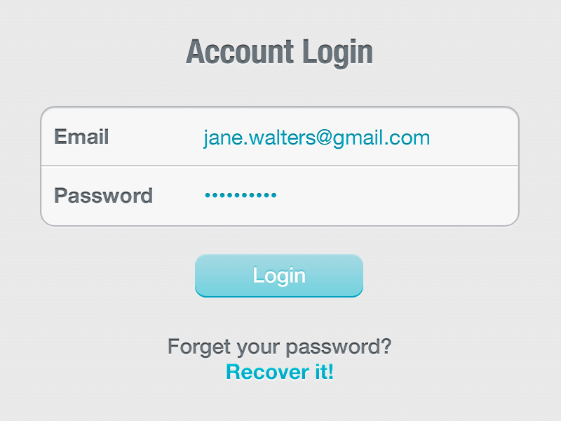 Healthcare Professionals App: Account Login vizd ui typography buttons headings tablet