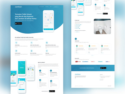 A landing page for public toilet mobile apps.