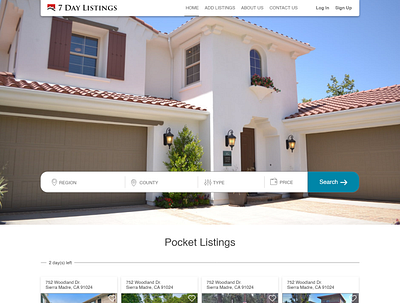 7DayListings design photoshop rent typography ui web design website